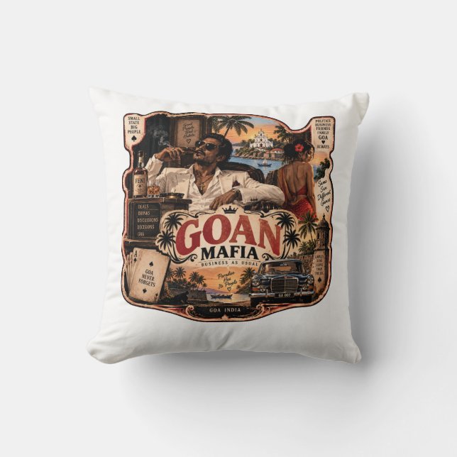 Coussin Mafia Goanais – Fierté de Goa (Recto)