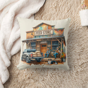 Coussin Magasin de Nourriture de Campagne Rustique Occiden
