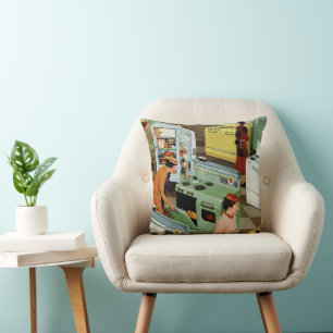 Coussin Magasin de salle d'exposition d'appareils vintage 