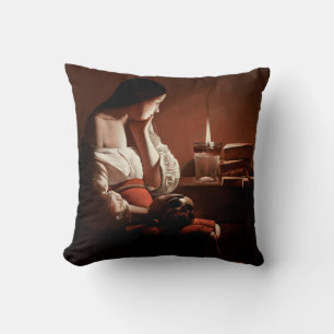 Coussin Magdalene avec la flamme fumante, La Tour