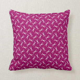 Coussin Magenta de motif de ciseaux de salon de coiffure