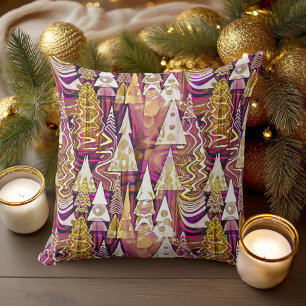 Coussin Magenta Gold Noël Joyeux Motif#25 ID1009