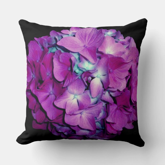 Coussin Magenta Hydrangea (Recto)