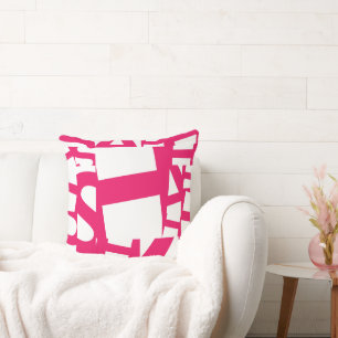 Coussin Magenta Rose Moderne Abstrait Géométrique Graffiti