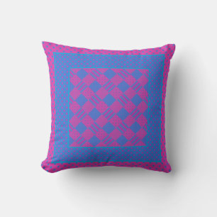 Coussin Magenta, Taches Brillantes Bleu, Points