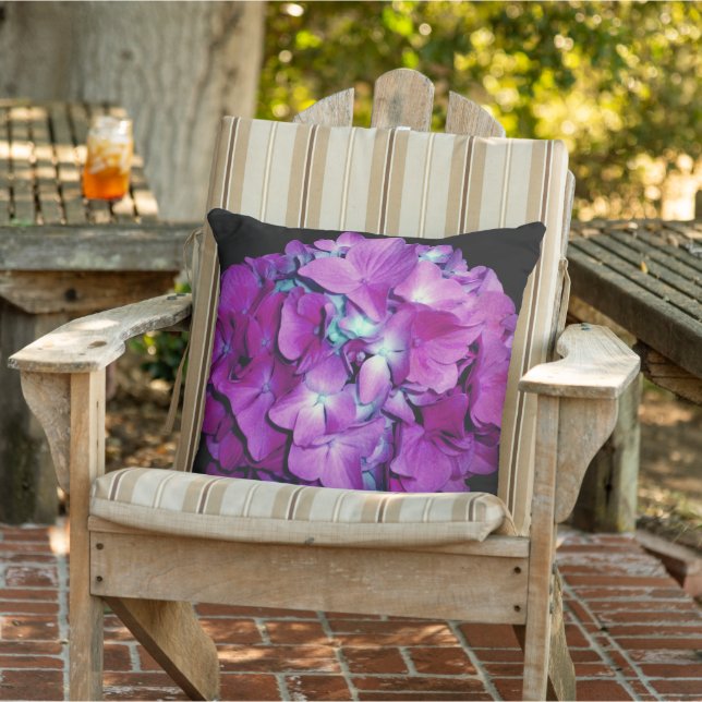Coussin Magenta violet Hydrangea (Chaise)