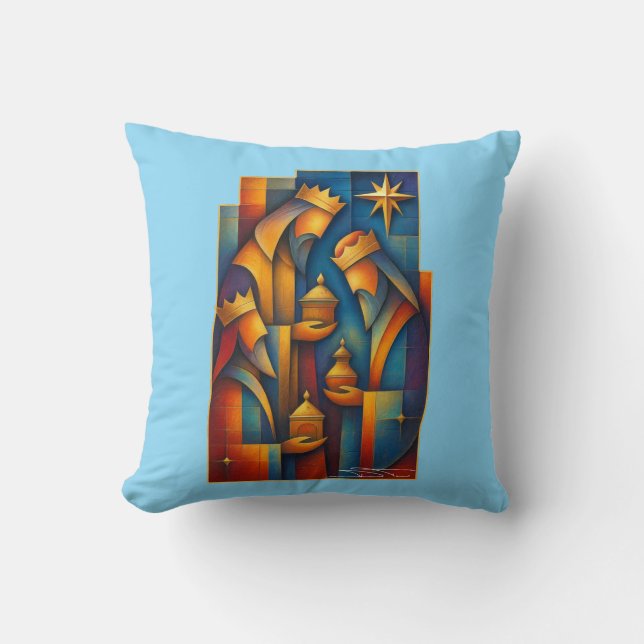 Coussin Magi Géométrique - L'étoile de Noël des Trois Sage (Recto)