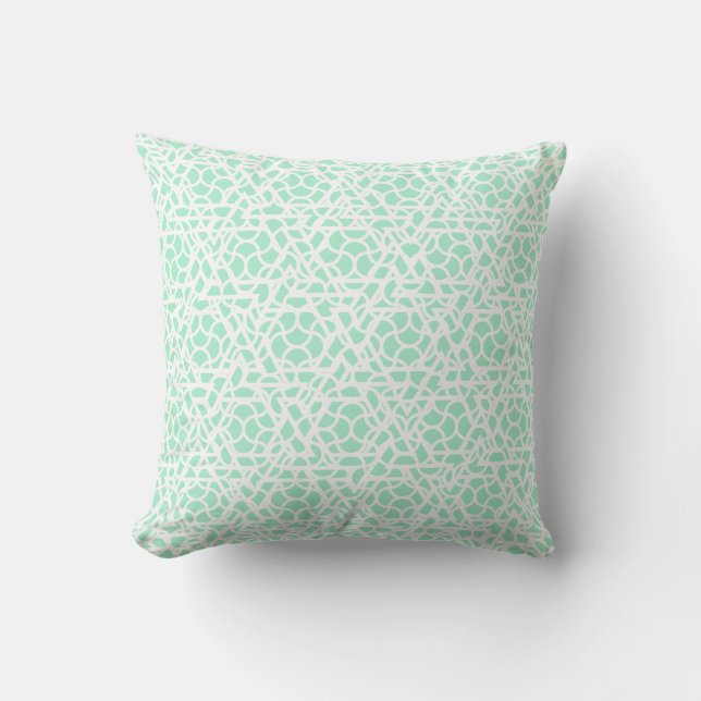 Coussin Magic Mint vert et blanc Ziggy Motif (Recto)