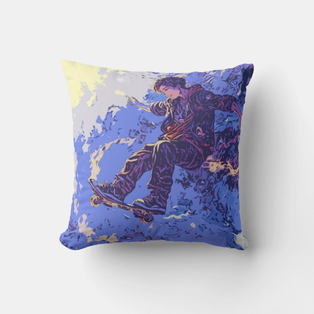 Coussin Magic Skateboard Ride - Skateboarder (Recto)