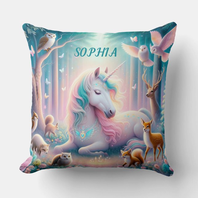 Coussin Magic Unicorn, Nursery Baby/ Enfants Nom personnal (Recto)