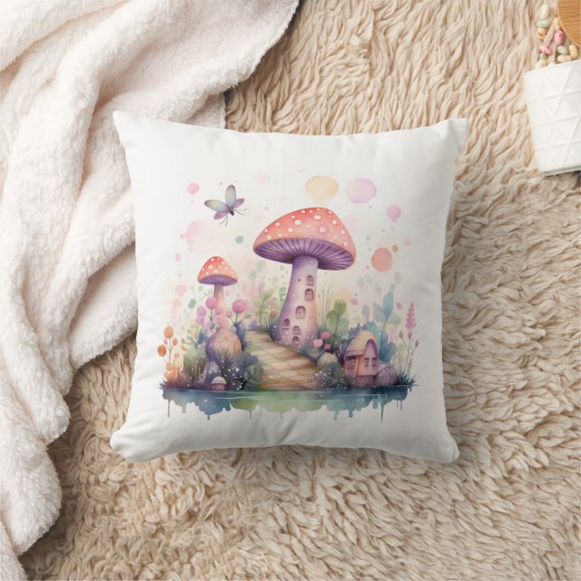 Coussin Magical Mistic Colorful Mushroom houses  (Couverture)