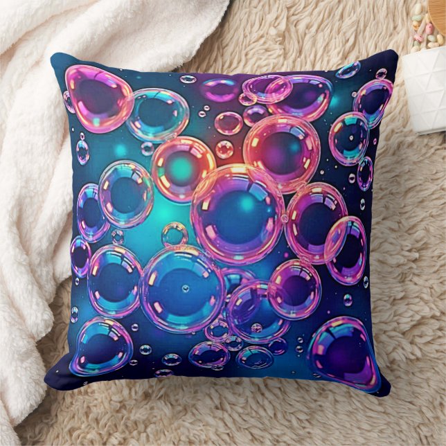 Coussin Magie de bulle rose pourpre (Couverture)