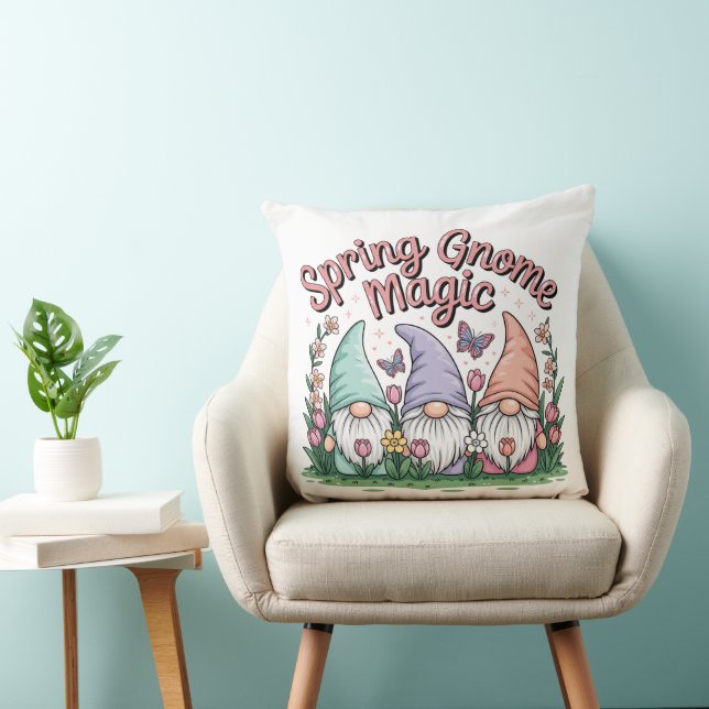 Coussin Magie de Gnome de Printemps (Chaise)