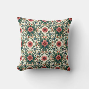Coussin Magie des fleurs boho - dans des nuances de vert e