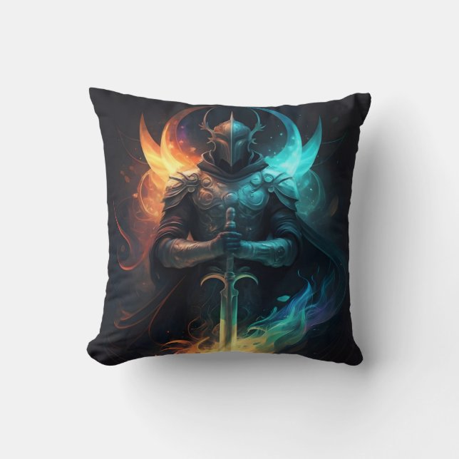 Coussin Magie elfique : Chevalier à l'épée enchantée (Recto)
