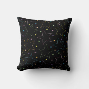 Coussin Magique colorée étoile Motif ciel de nuit - Noir