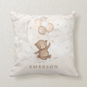 Coussin Magique Lune Teddy Bear Balloons Baby Nursery