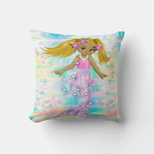 Coussin Magique Rainbow Bubbles & Baby Mermaids (Recto)