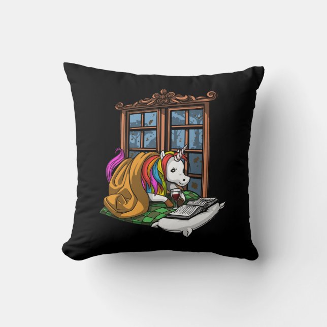 Coussin Magique Unicorne livre Lecture Geek de littérature (Recto)