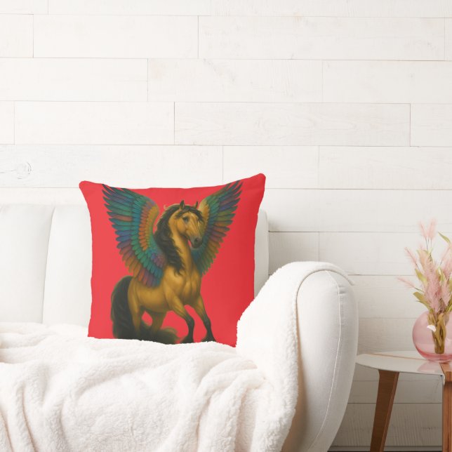 Coussin Magnificent Horse With Spectacular Wings (Canapé)