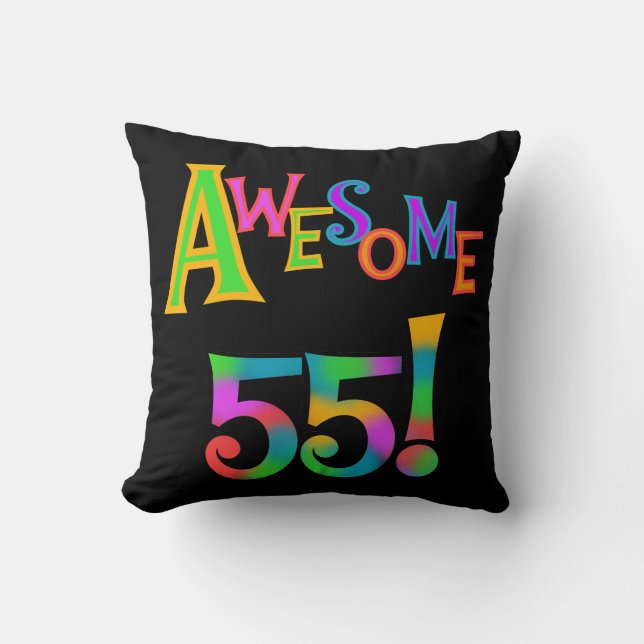Coussin Magnifique 55 T-shirts et cadeaux d'anniversaire (Recto)