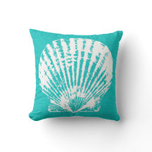 Magnifique Aqua avec Aspect Burlap Coquillage Blan