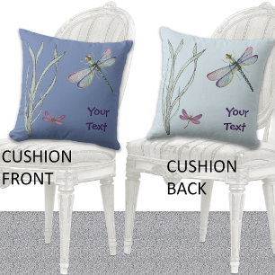 Coussin Magnifique aquarelle Style Dragonfly Dance