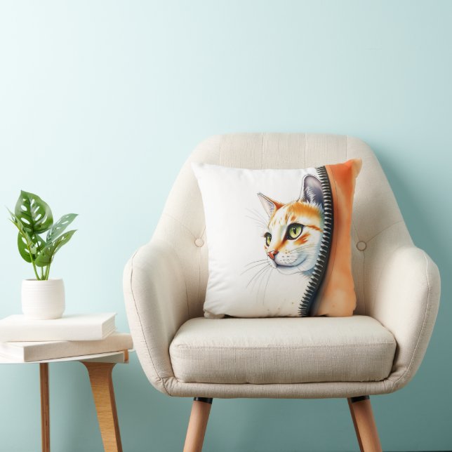 Coussin Magnifique Aquarelle tendance Collection de chats (Chaise)
