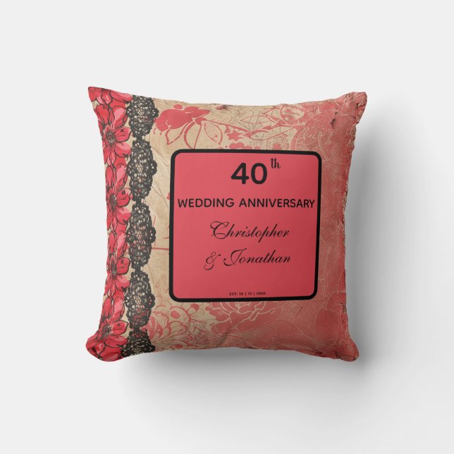 Coussin Magnifique boutique en dentelle pour les 40 ans de (Recto)