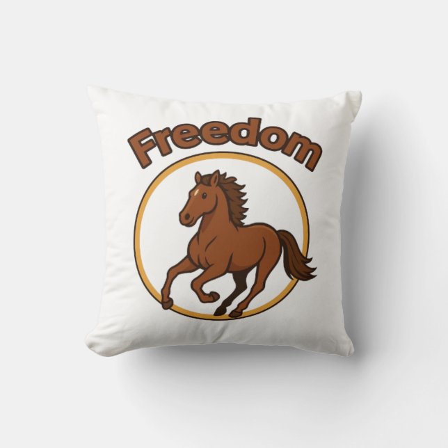 Coussin **Magnifique cheval arabe dans le désert doré** (Recto)