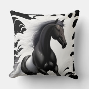 Coussin Magnifique cheval noir