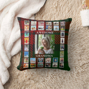 Coussin Magnifique collage de photos de grand-mère à carre