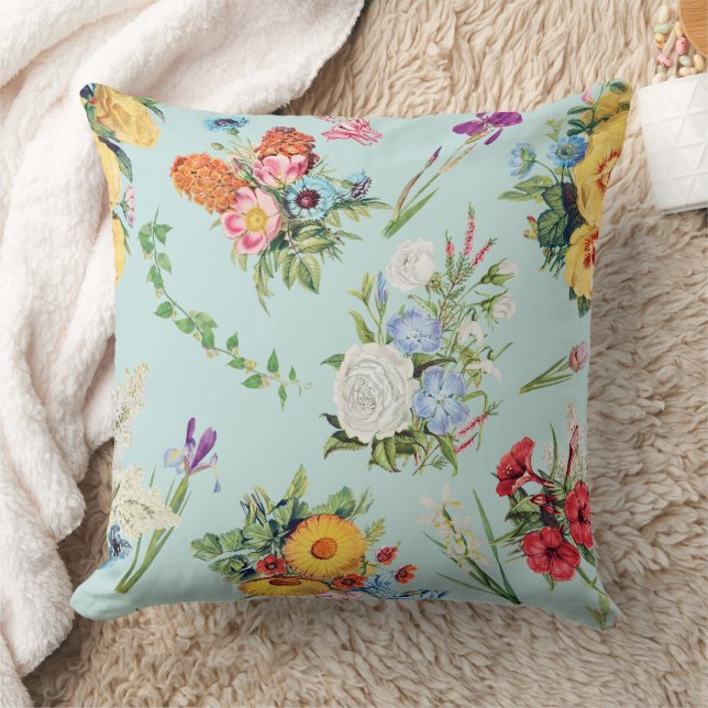 Coussin Magnifique conception florale botanique (Couverture)