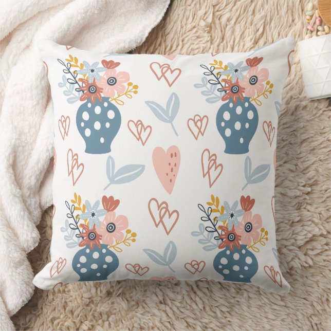 Coussin Magnifique conception florale botanique (Couverture)