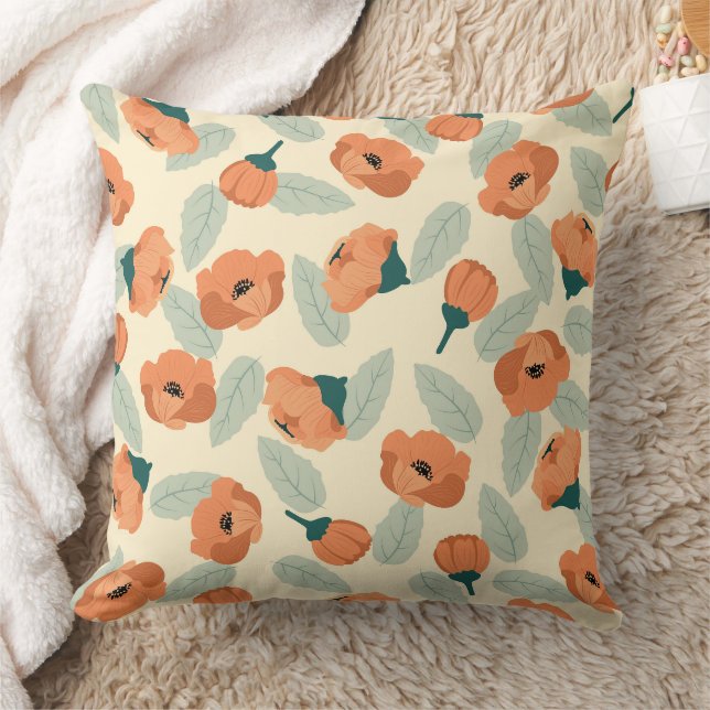 Coussin Magnifique conception florale botanique (Couverture)