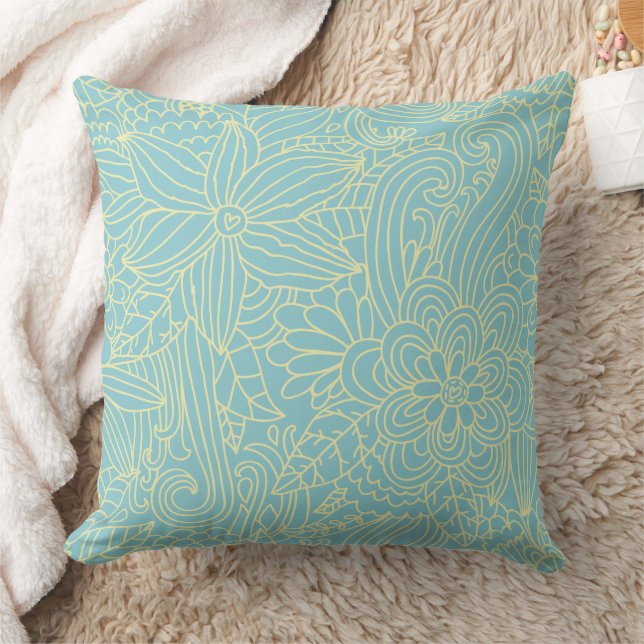 Coussin Magnifique conception florale botanique (Couverture)