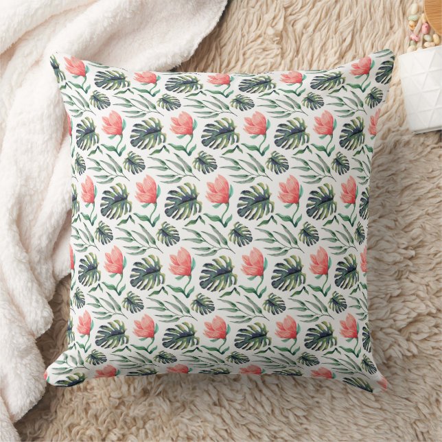 Coussin Magnifique conception florale botanique (Couverture)