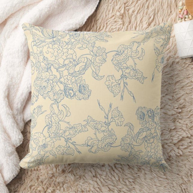 Coussin Magnifique conception florale botanique (Couverture)