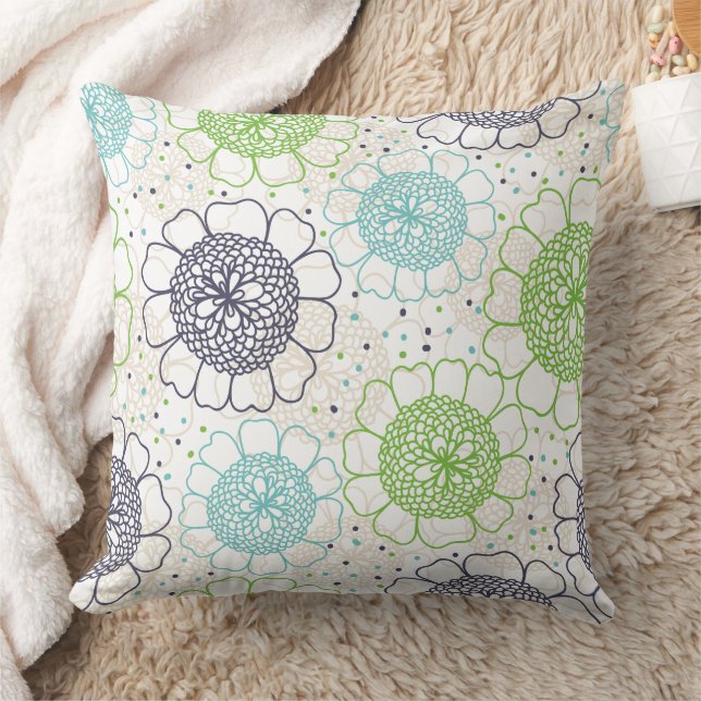 Coussin Magnifique conception florale botanique (Couverture)