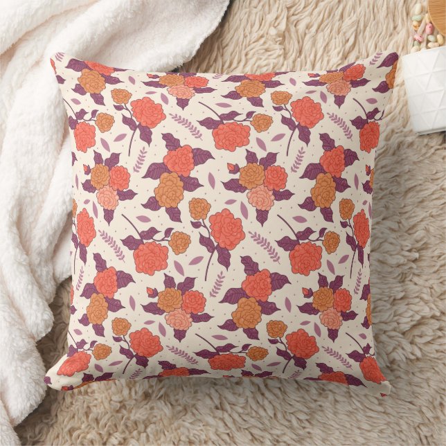 Coussin Magnifique conception florale botanique (Couverture)