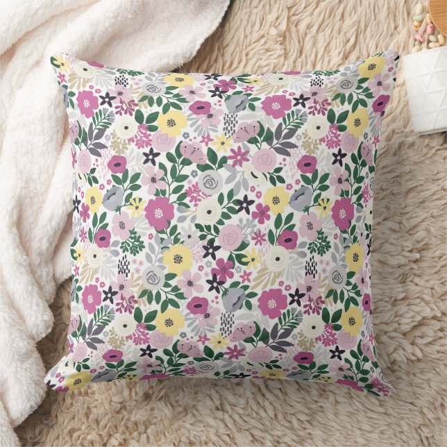 Coussin Magnifique conception florale botanique (Couverture)