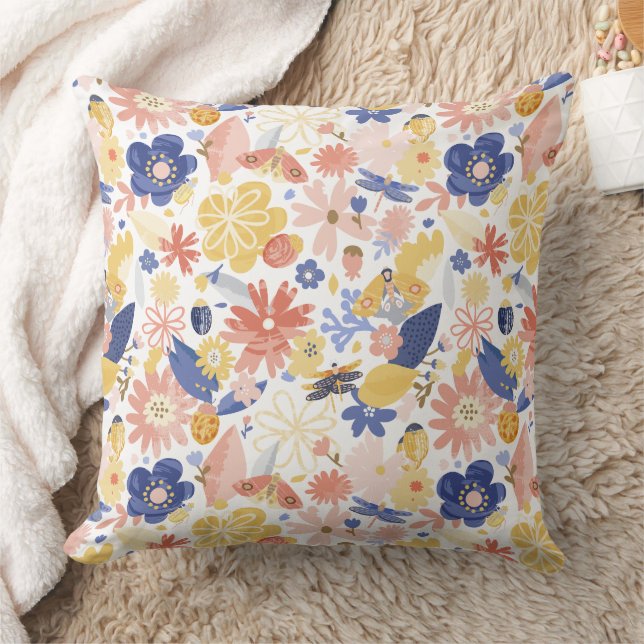 Coussin Magnifique conception florale botanique (Couverture)