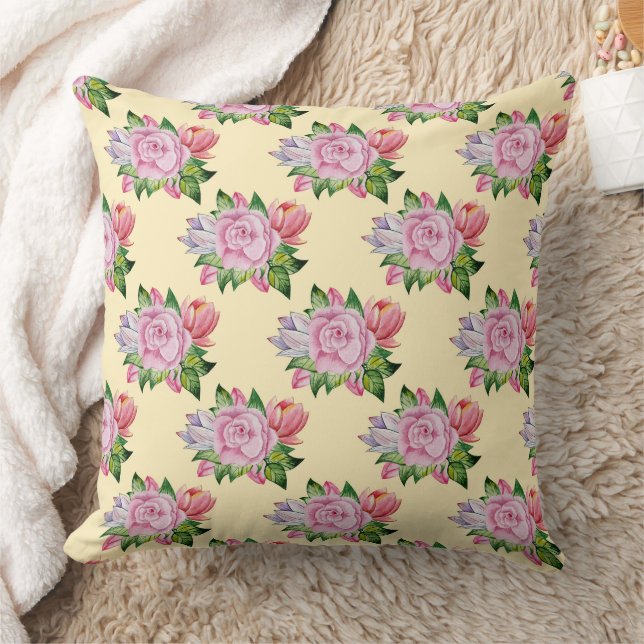 Coussin Magnifique conception florale botanique (Couverture)