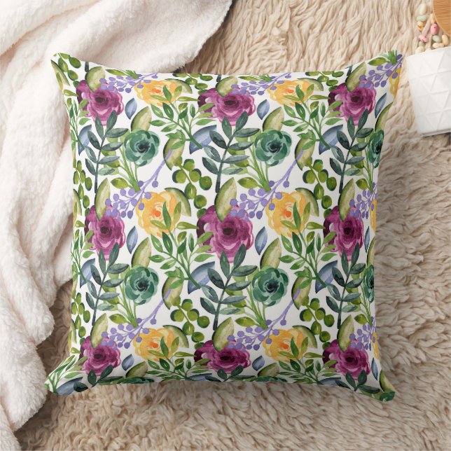 Coussin Magnifique conception florale botanique (Couverture)