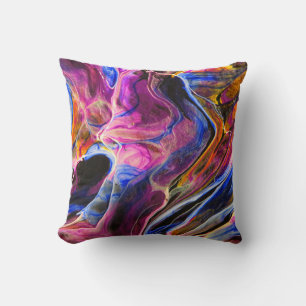 Coussin Magnifique dessin abstrait marbré coloré