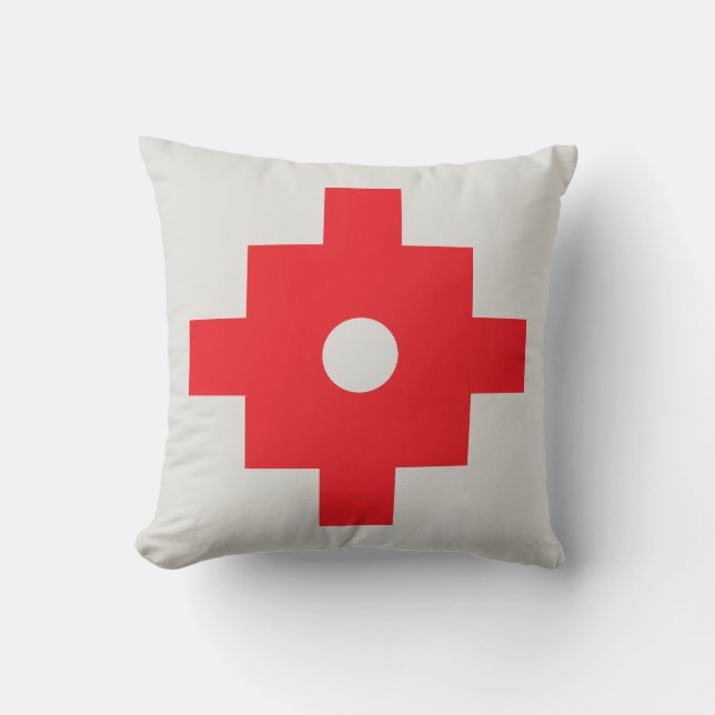 Coussin Magnifique dessin Inka de Machu Picchu rouge (Recto)