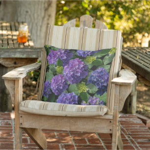 Coussin Magnifique hydrangea fleur magenta vert pourpre bl