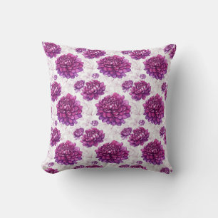 Coussin Magnifique motif de jardin floral rose chic fleuri