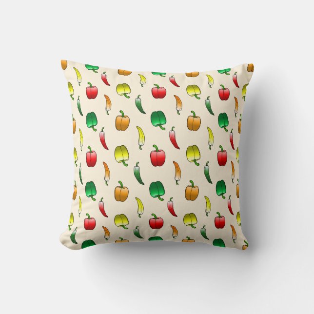 Coussin Magnifique motif de poivrons (Recto)