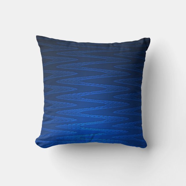Coussin Magnifique motif zigzag bleu profond (Recto)